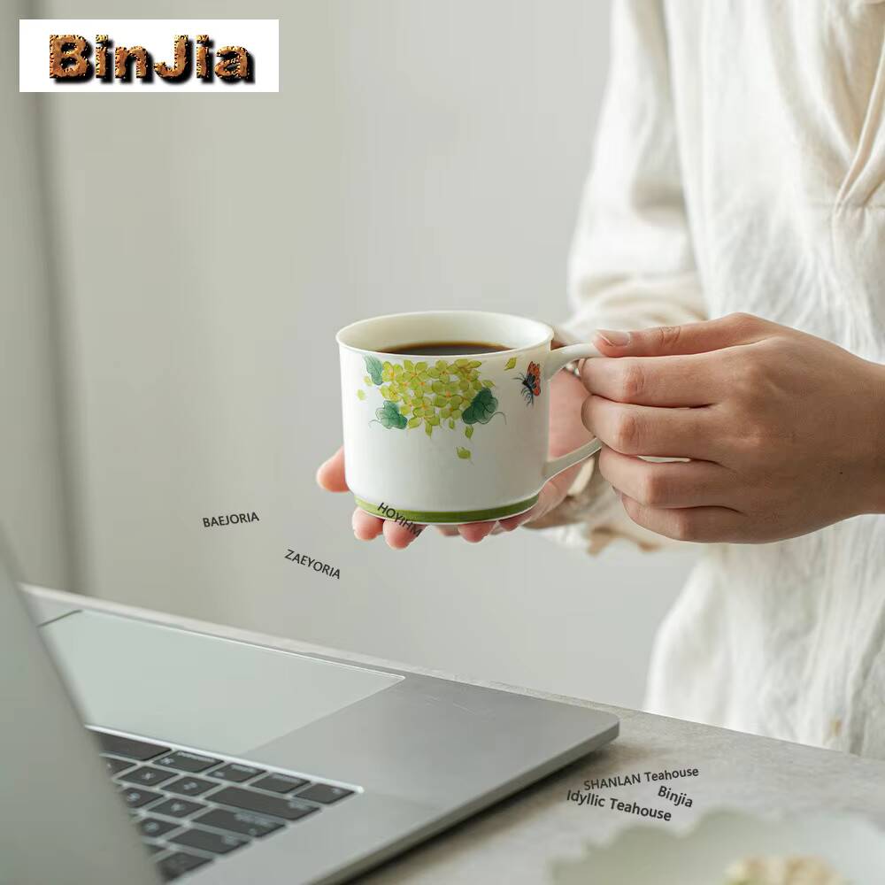 Coffee Tea Green - Tazza da Caffè Dipinta a Mano