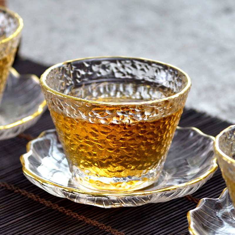 Coffee Tea Green - Tazza da Tè in Vetro Dorato