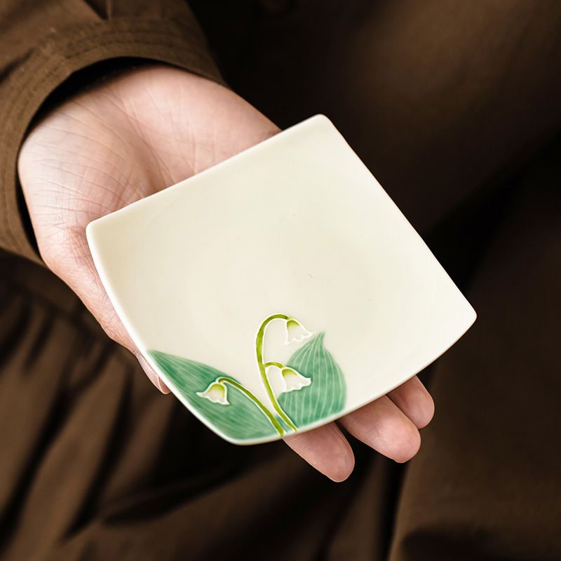 Valley Tea And Coffee - Sottobicchiere in Ceramica Dipinto a Mano