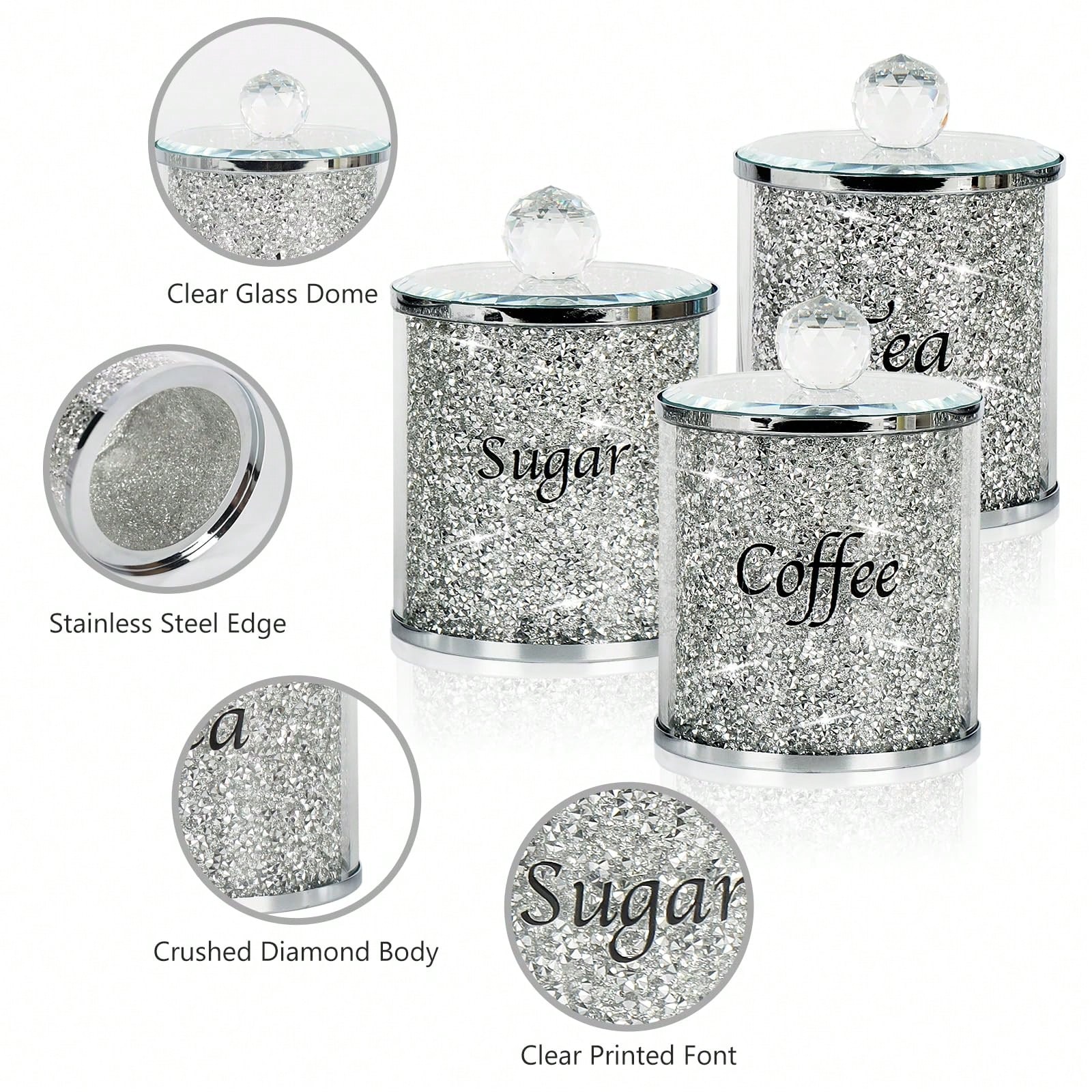 Coffee Tea And Sugar Set - Set di contenitori per caffè, zucchero