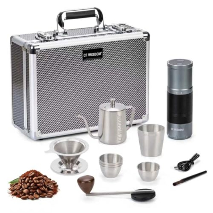 French Press Coffee & Tea - Macinacaffè elettrico e manuale portatile con