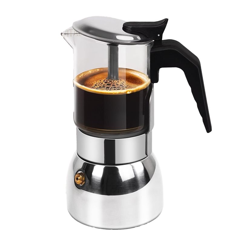 Coffee Tea Chocolate - ABUI-Caffettiera Moka in Vetro Trasparente per