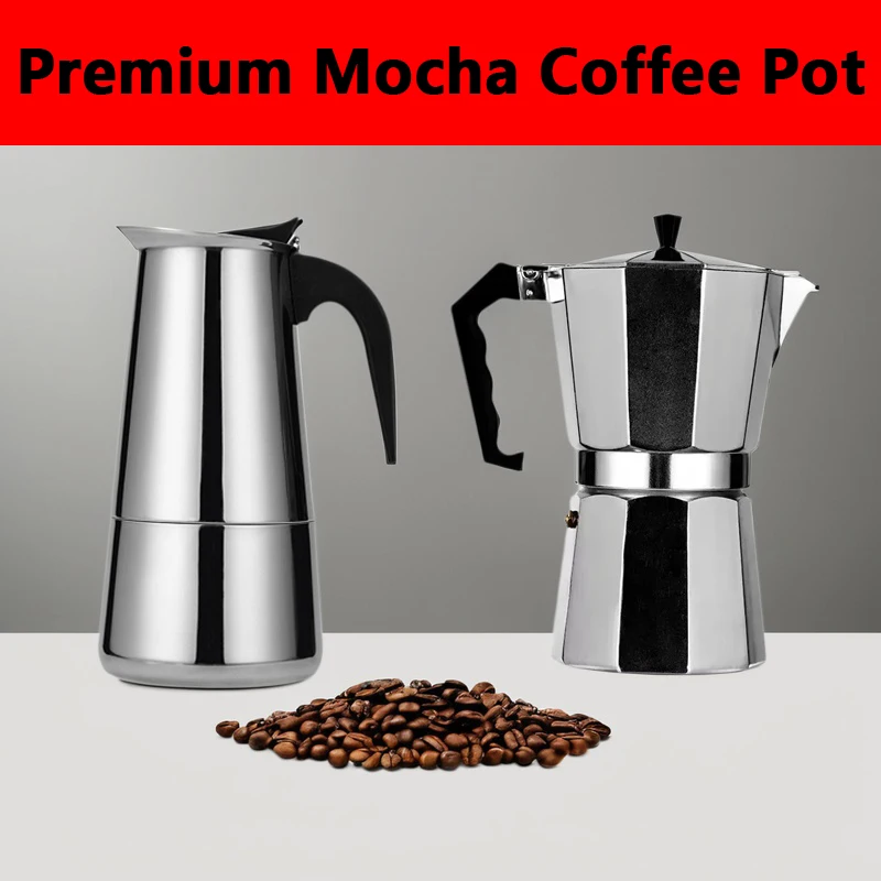 Coffee Tea Chocolate - Caffettiera Moka 50ml-600ml Caffettiera in acciaio