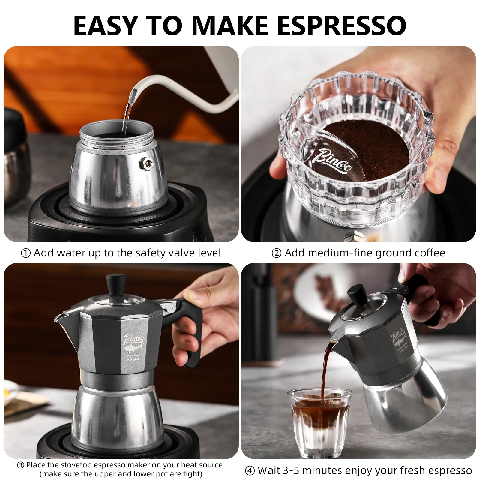 Bincoo Caffettiera Moka a Dopp - Coffee Tea Chocolate recensione e prezzo