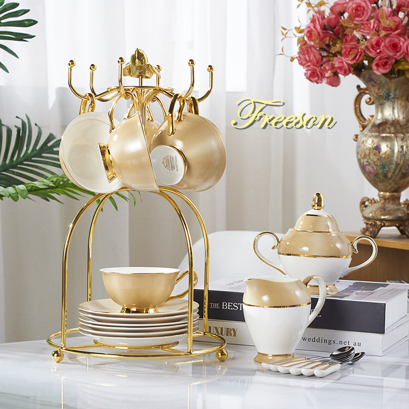 Oro di lusso Bone China tazza  - Coffee Tea And Sugar Set recensione e prezzo